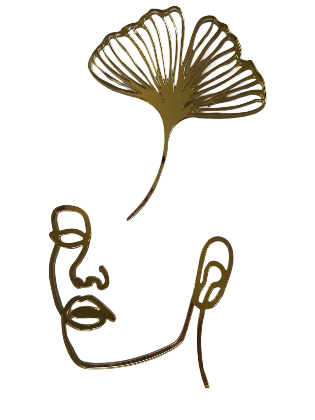 Cake topper rostro de mujer y hoja
