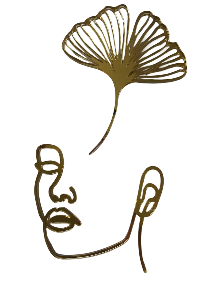 Cake topper rostro de mujer y hoja
