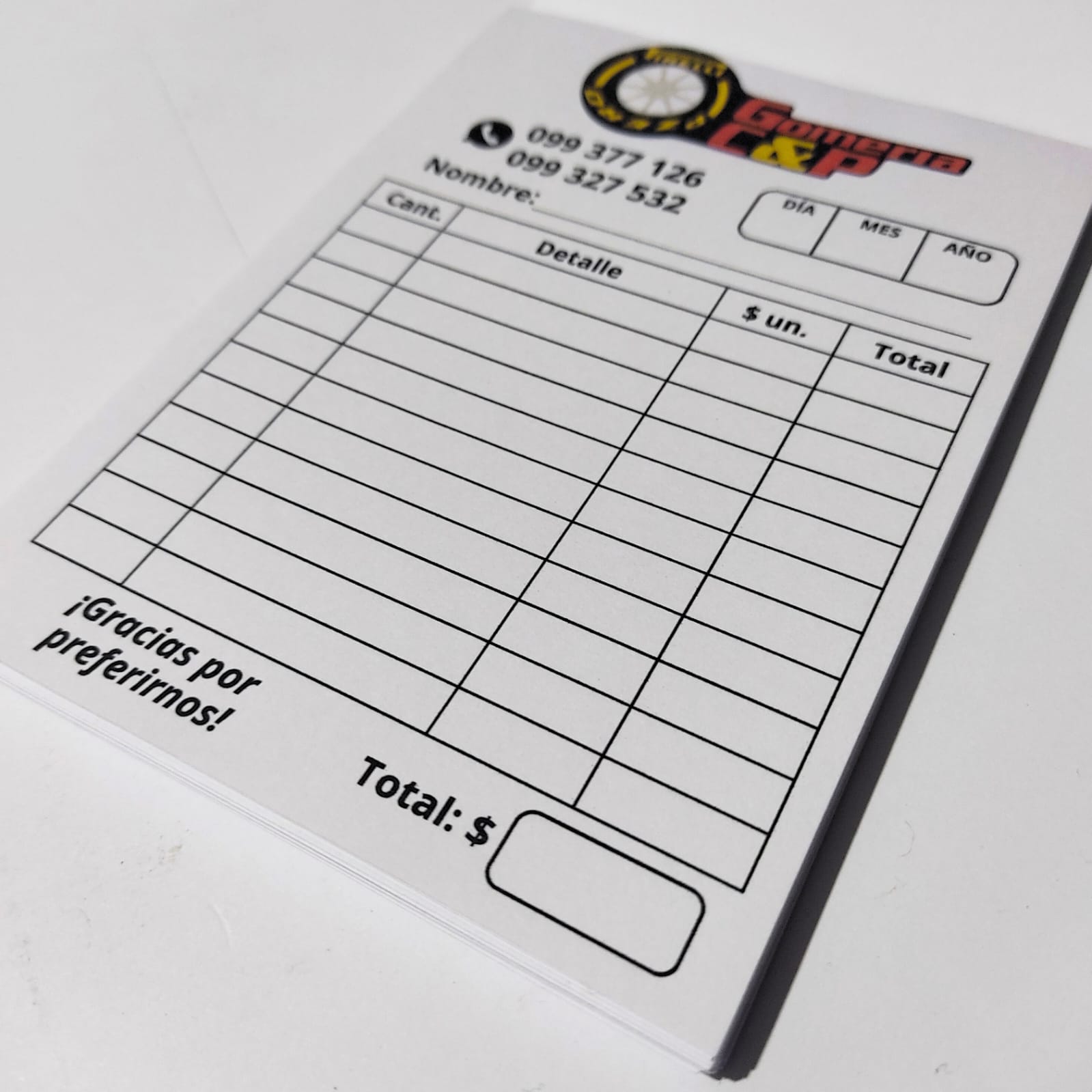 Boletas personalizadas