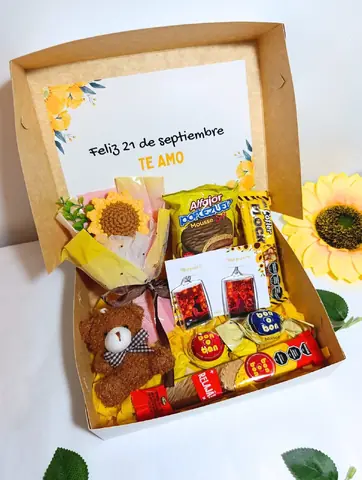 Box love flores amarillas