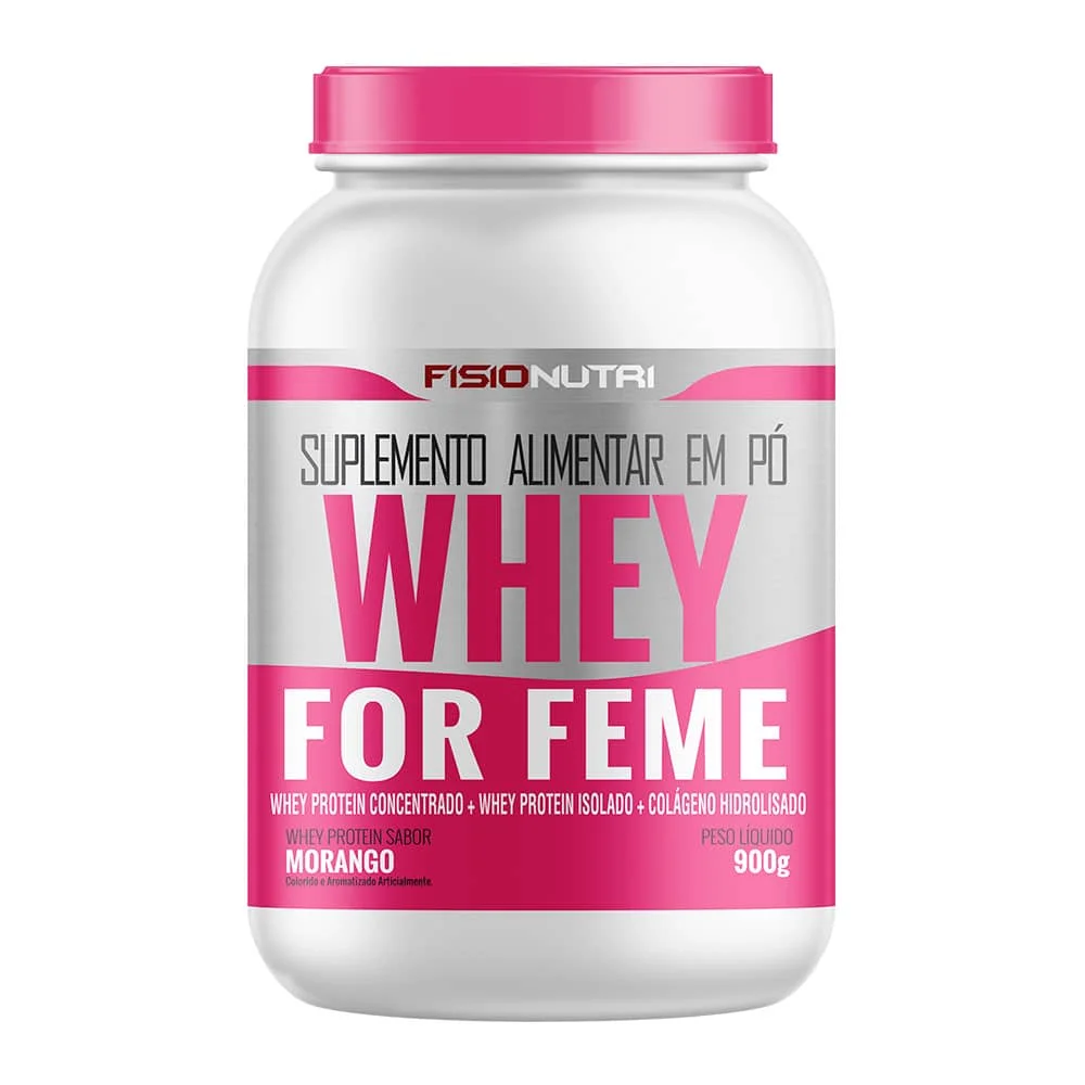 Whey for feme FisioNutri 900g FRUTILLA