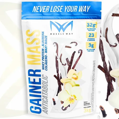 MASS GAINER MUSCLEWAY 3kg VAINILLA