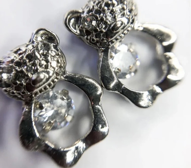 Charms - Ositos oval- Plateado x2u