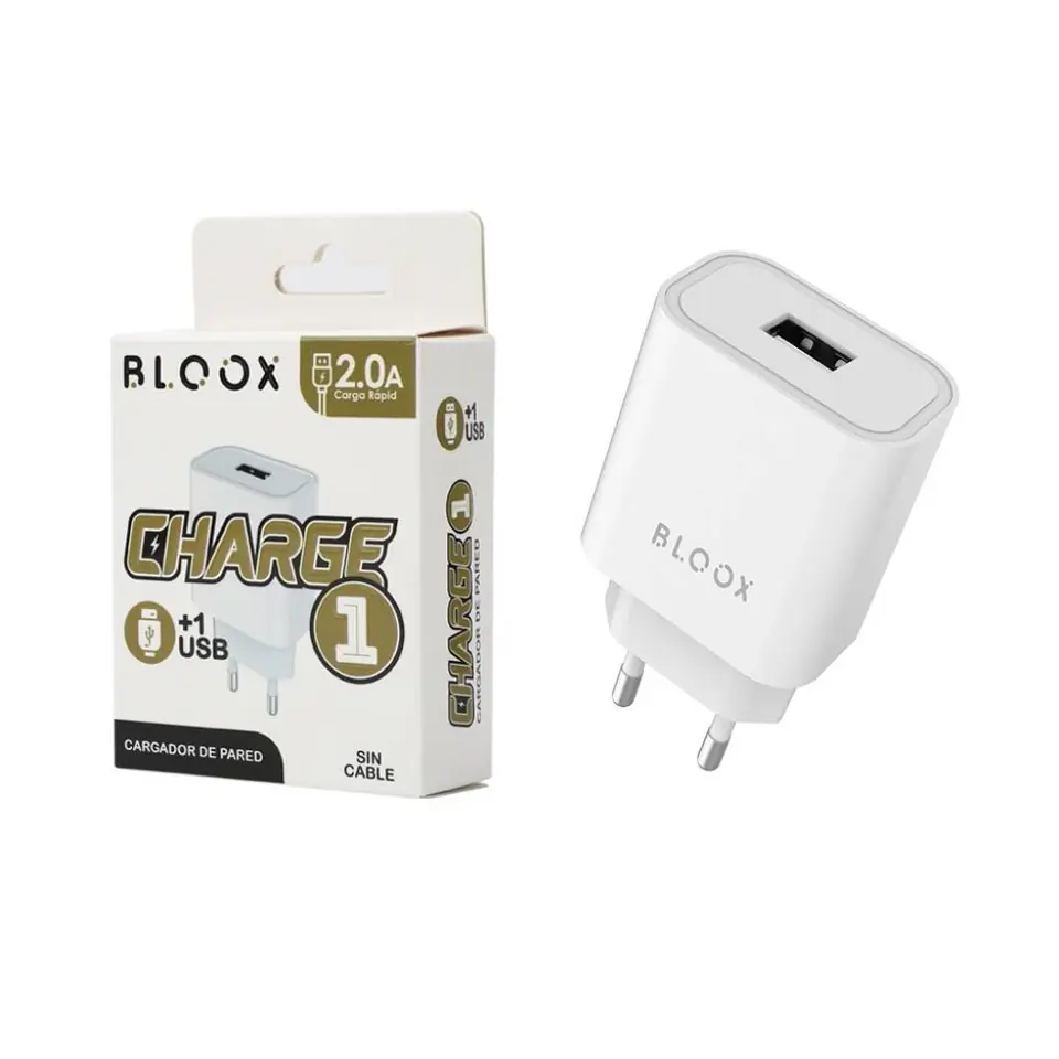 Cargador BLOOX 2A 1 USB Sin Cable