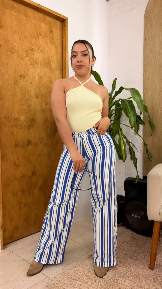 Jeans Rayas Azul