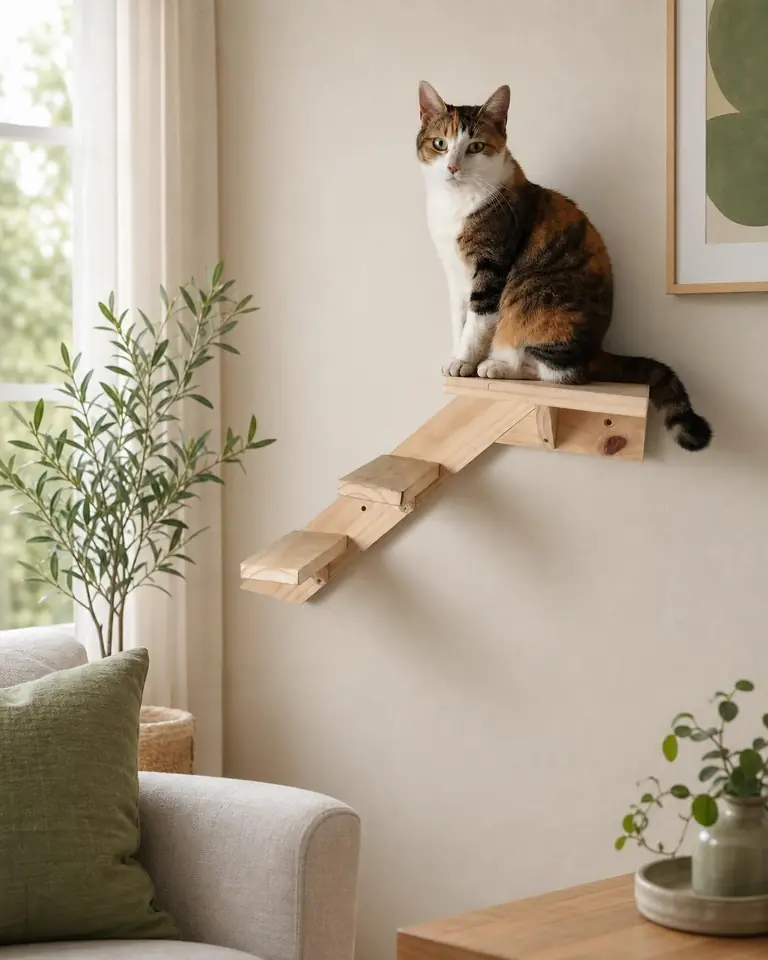 Plataforma Aérea para gatos de 25x15 con dos escalones