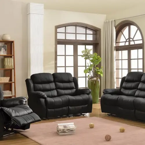 SILLON RECLINABLE BEVERLY 2 CUERPOS NEGRO