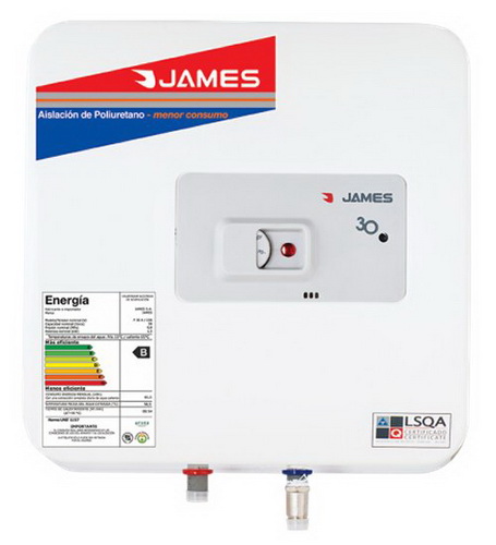 TERMOTANQUE JAMES DE ACERO 30L LINEA PRISMA CAT B