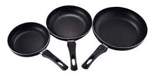 SARTEN ALUM CON ANTIADHERENTE NEGRO 3PCS