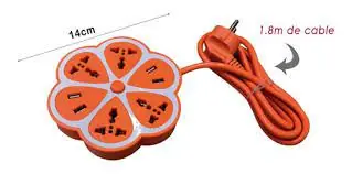 ALARGUE 1.8M FLOR 4 TOMAS + 4 USB