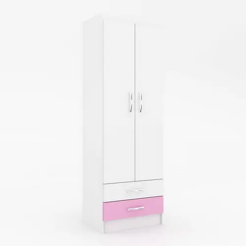 ROPERO 2 PUERTAS BLANCO ROSA