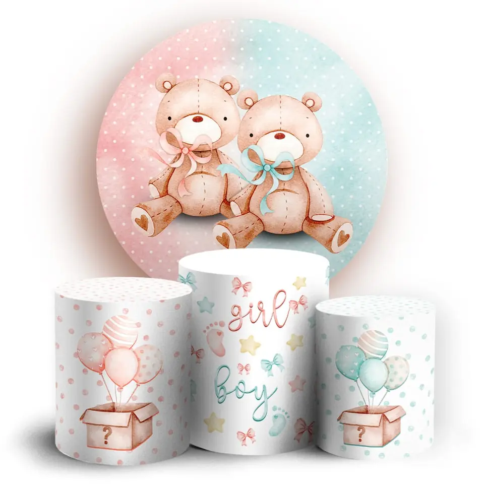 Kit panel circular trio de fundas - Ositos Girl boy