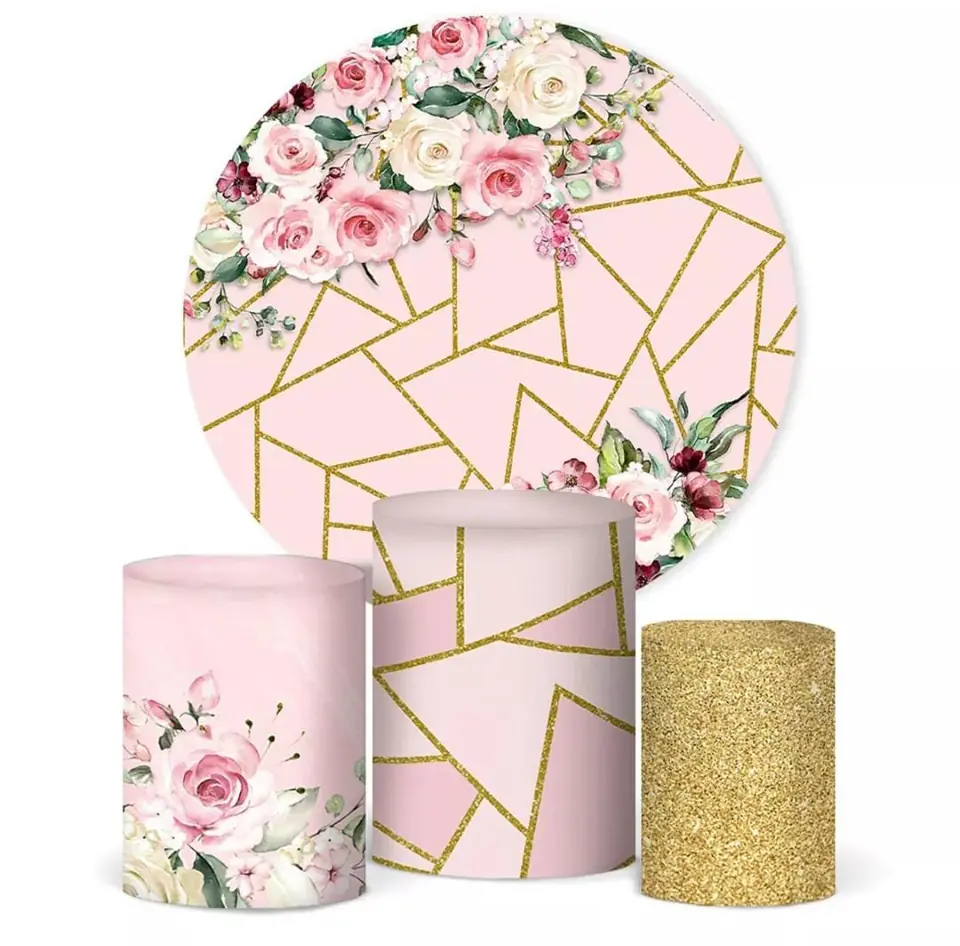 Kit panel circular trio de fundas - Floral Geométrico