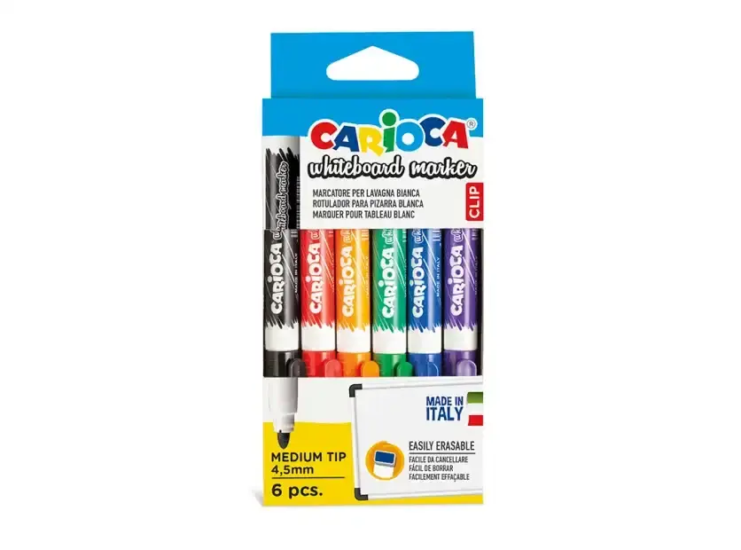 Marcadores Para Pizarra X 6 Gruesos Colores Carioca