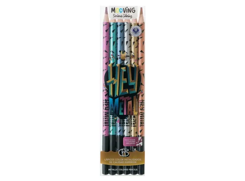 Pack 6 Lapices Colores Hey Metal Mooving