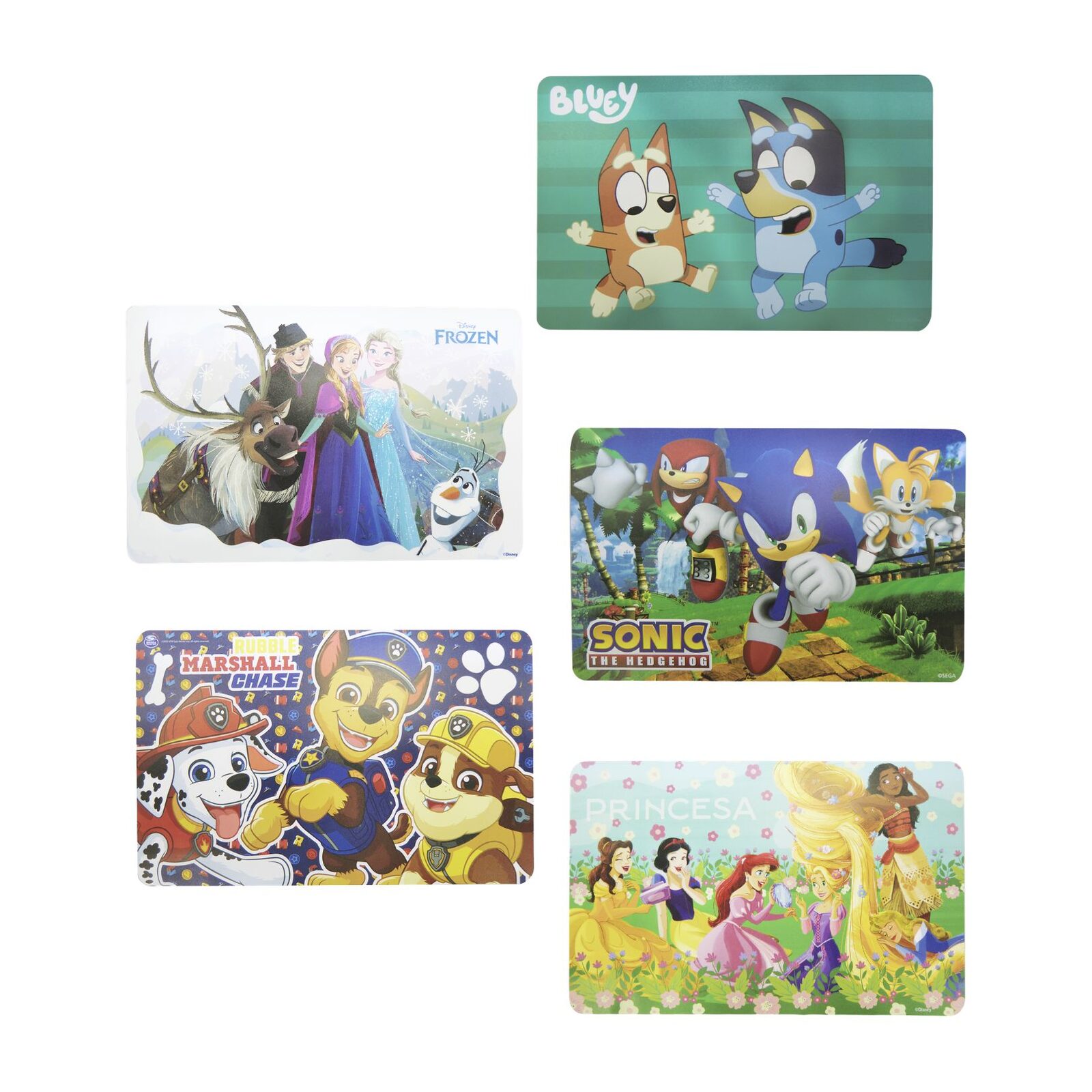 Individual Plastico 27 x 42 cm Cm Impermeable Infantil Personajes