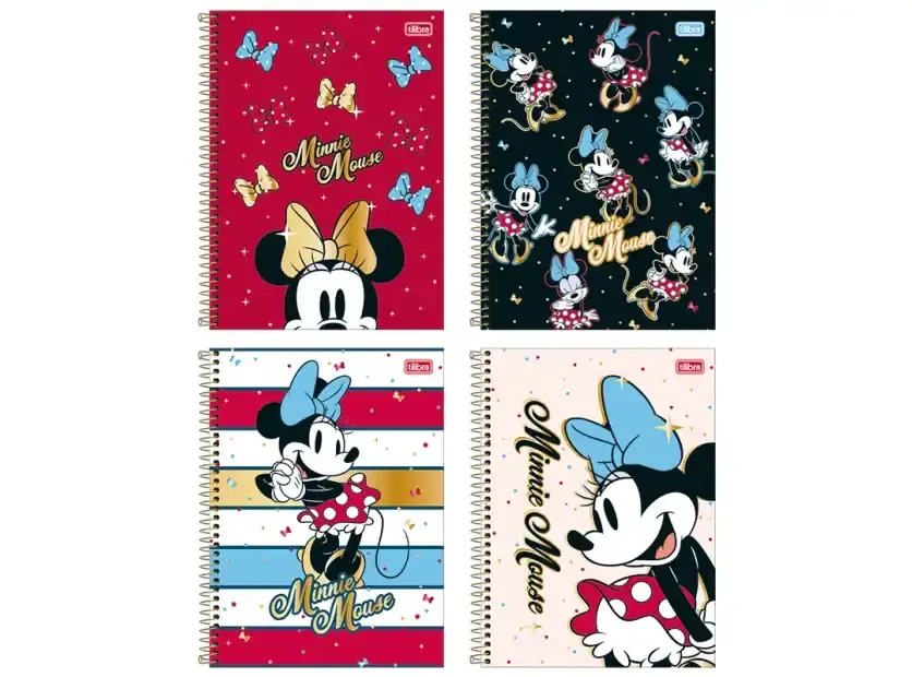 Cuadernola Minnie Mouse Tilibra Tapa Dura Raya Espiral 80 Ho