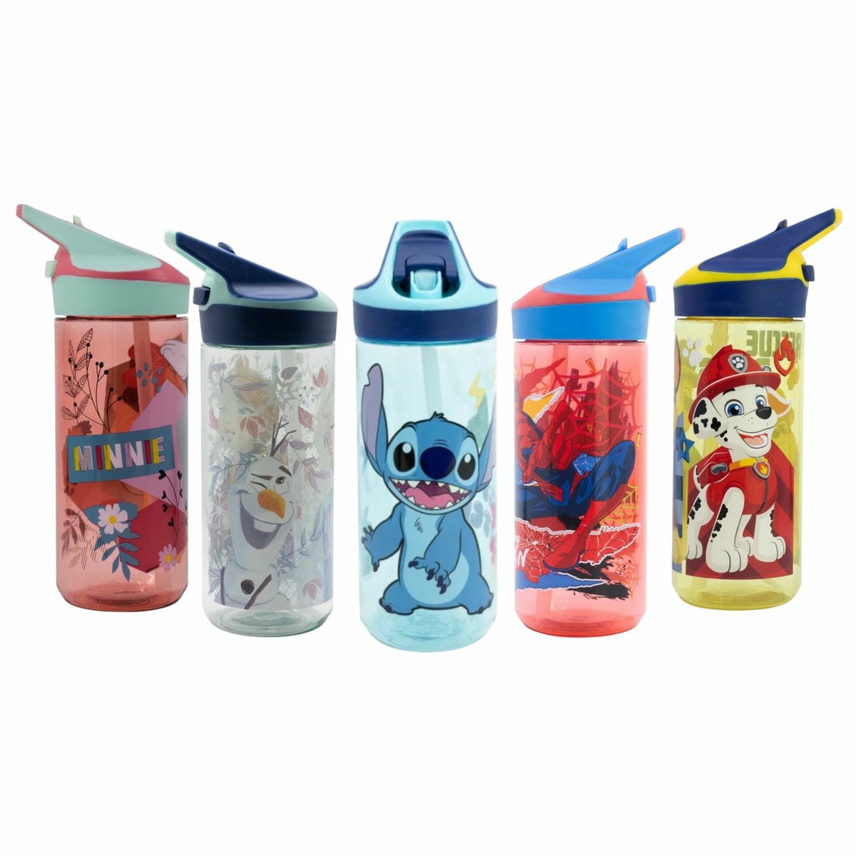 Botella Tritán 620 Ml Con Pajita/Sorbito Personajes