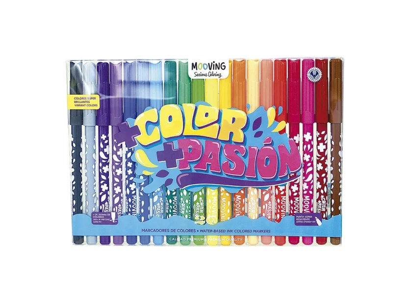 Pack 20  Marcadores Color + Pasion Mooving