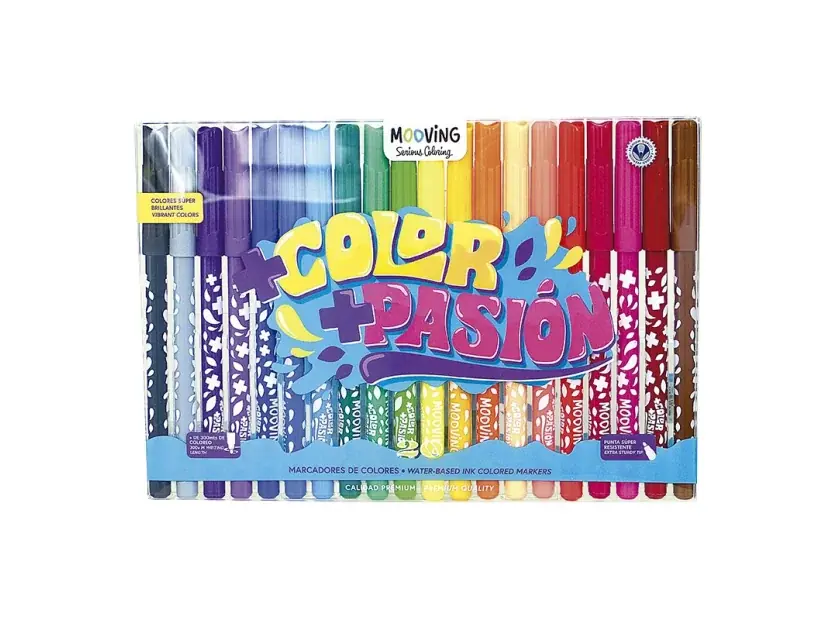 Pack 20  Marcadores Color + Pasion Mooving