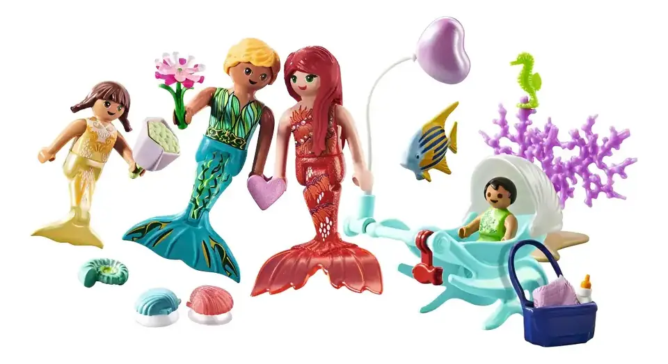 Familia De Sirenas Bajo El Agua Playmobil 30 Piezas Juguete