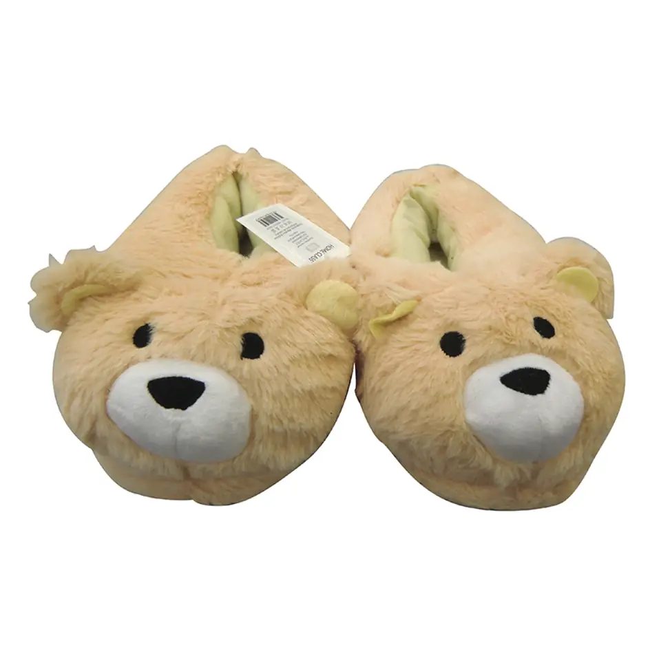 Pantufla Peluda de Oso Beige Talle único Infantil