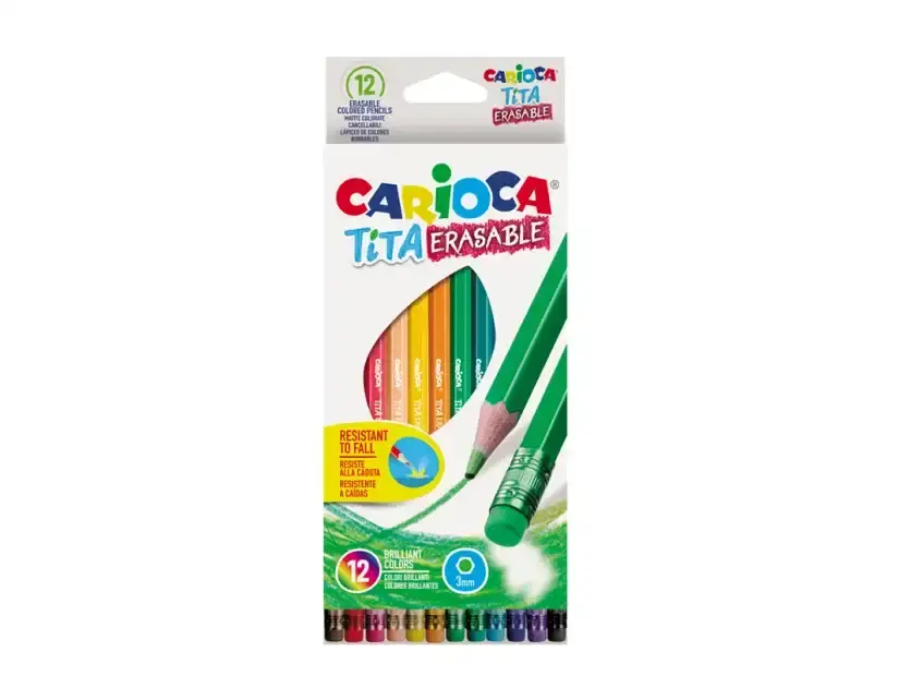 Lápices De Colores Borrables Carioca Tita Caja X 12 Colores