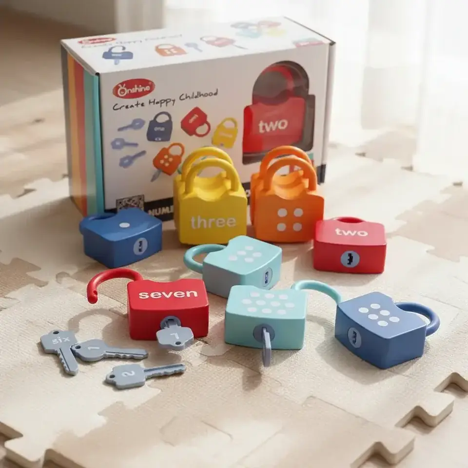 Juguete Set X10 Candados Con Llaves Número Inglés + 36 Meses
