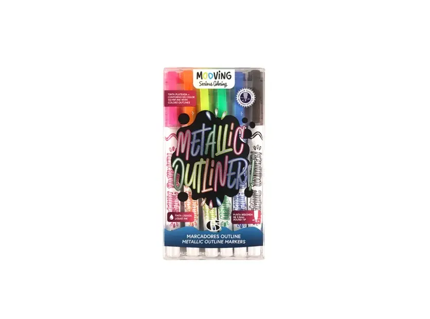 Pack 6 Marcadores Metallic Outliner Mooving