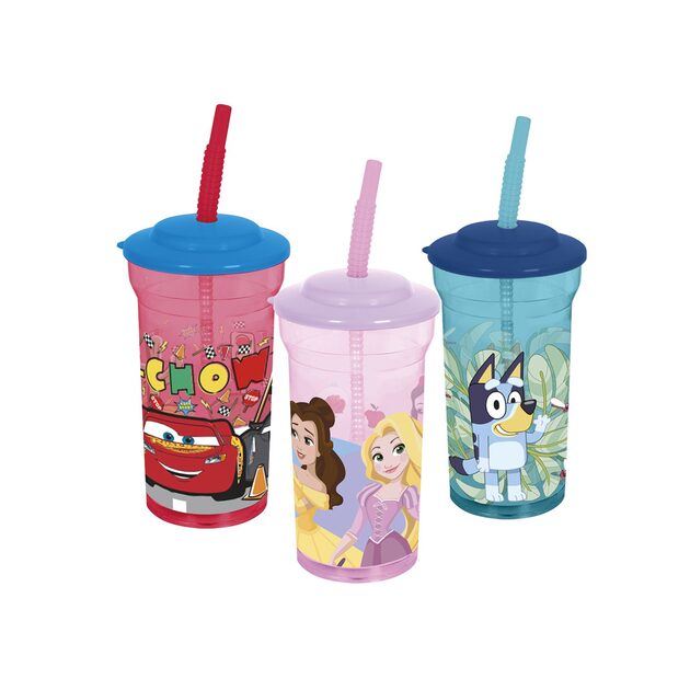 Vaso Plástico Alto Con Pajita 460 Ml Paw Patrol