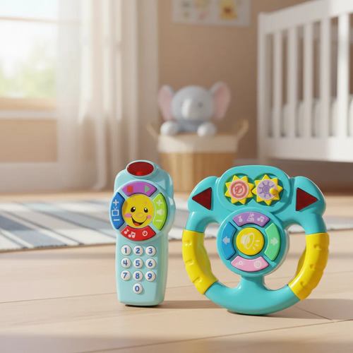 Volante Juguete Bebe Llave Con Luz Sonido Telefono