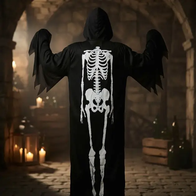 Disfraz Infantil Esqueleto Negro Niño Halloween Fantasma