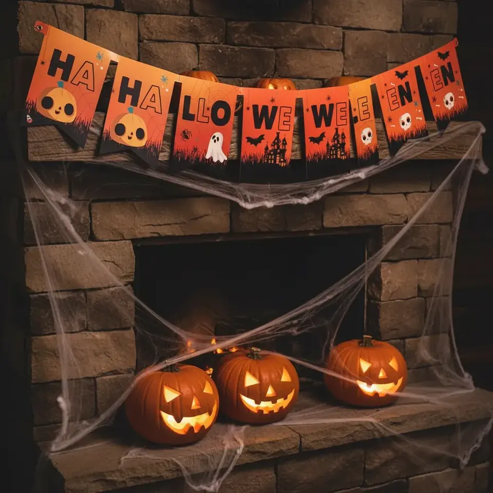 Banderín Cartel Feliz Cumpleaños Cotillón Halloween Terror