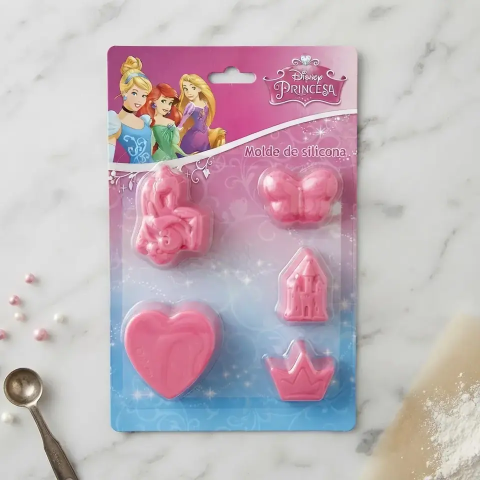 Pack X 5 Moldes Silicona Reposteria Princesas Disney