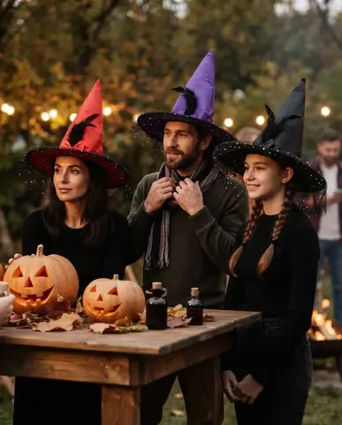 Gorro De Bruja Disfraz Witch Halloween Tela Fantasia 2