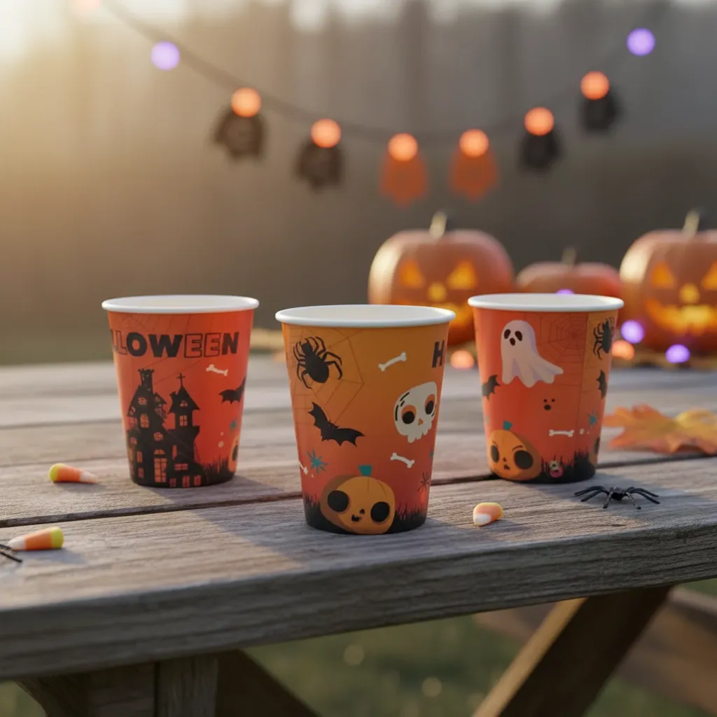 Pack X 8 Vasos Descartables Cotillón Halloween Fiesta Terror