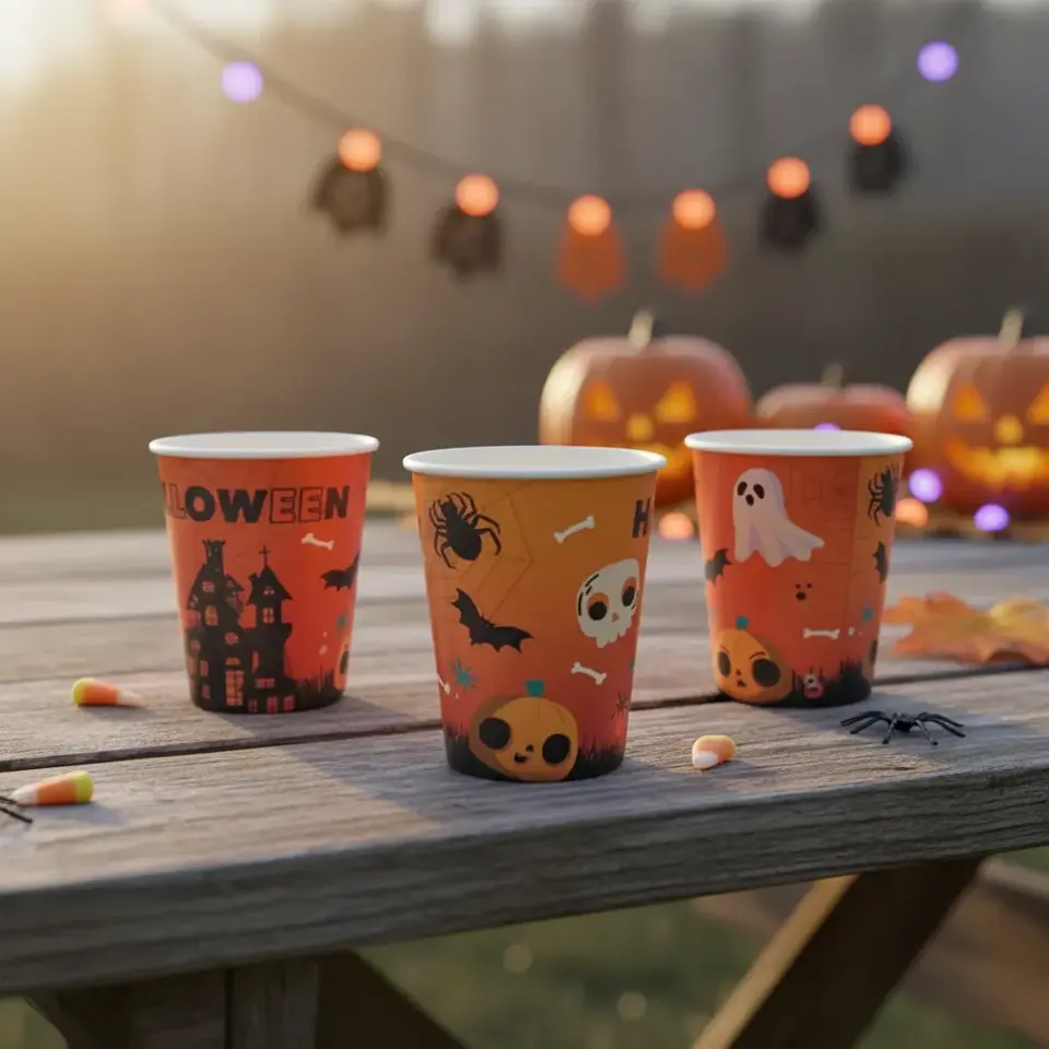 Pack X 8 Vasos Descartables Cotillón Halloween Fiesta Terror