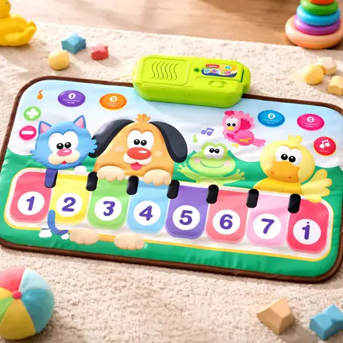 Tapete Piano Organo Animales Musical Bebe Alfombra 60x30 Cm