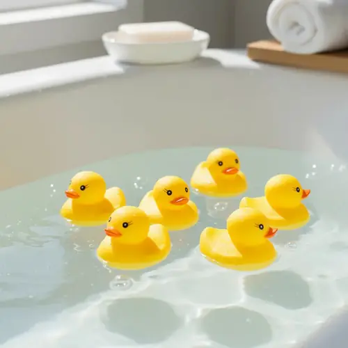 Juguete Bañera Con 8 Patos Piscina Baño Chifle Goma