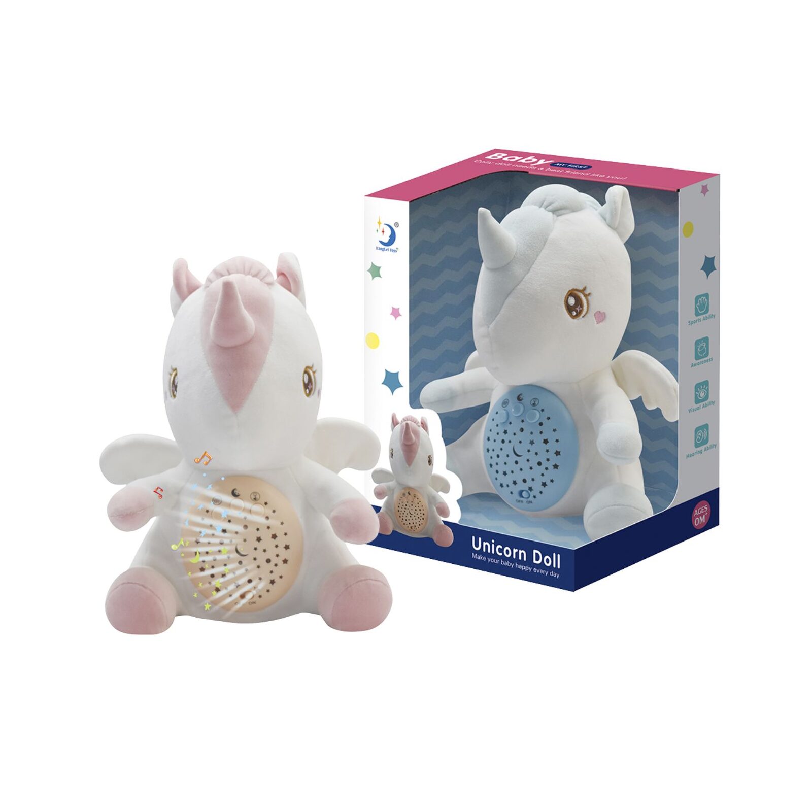 Veladora Unicornio Con Música 27 Cm Colores Surtidos