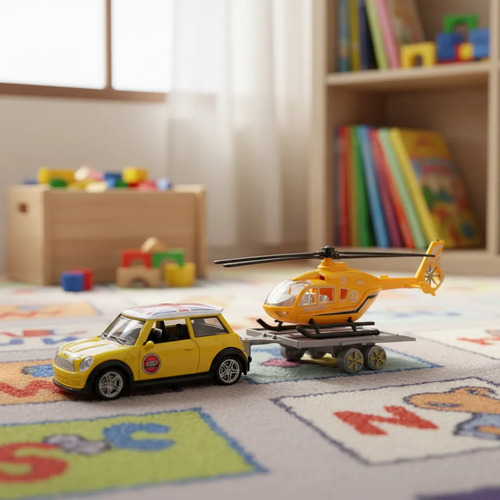 Juguete Auto Con Helicóptero Diseño Surtido 30x10 Cm