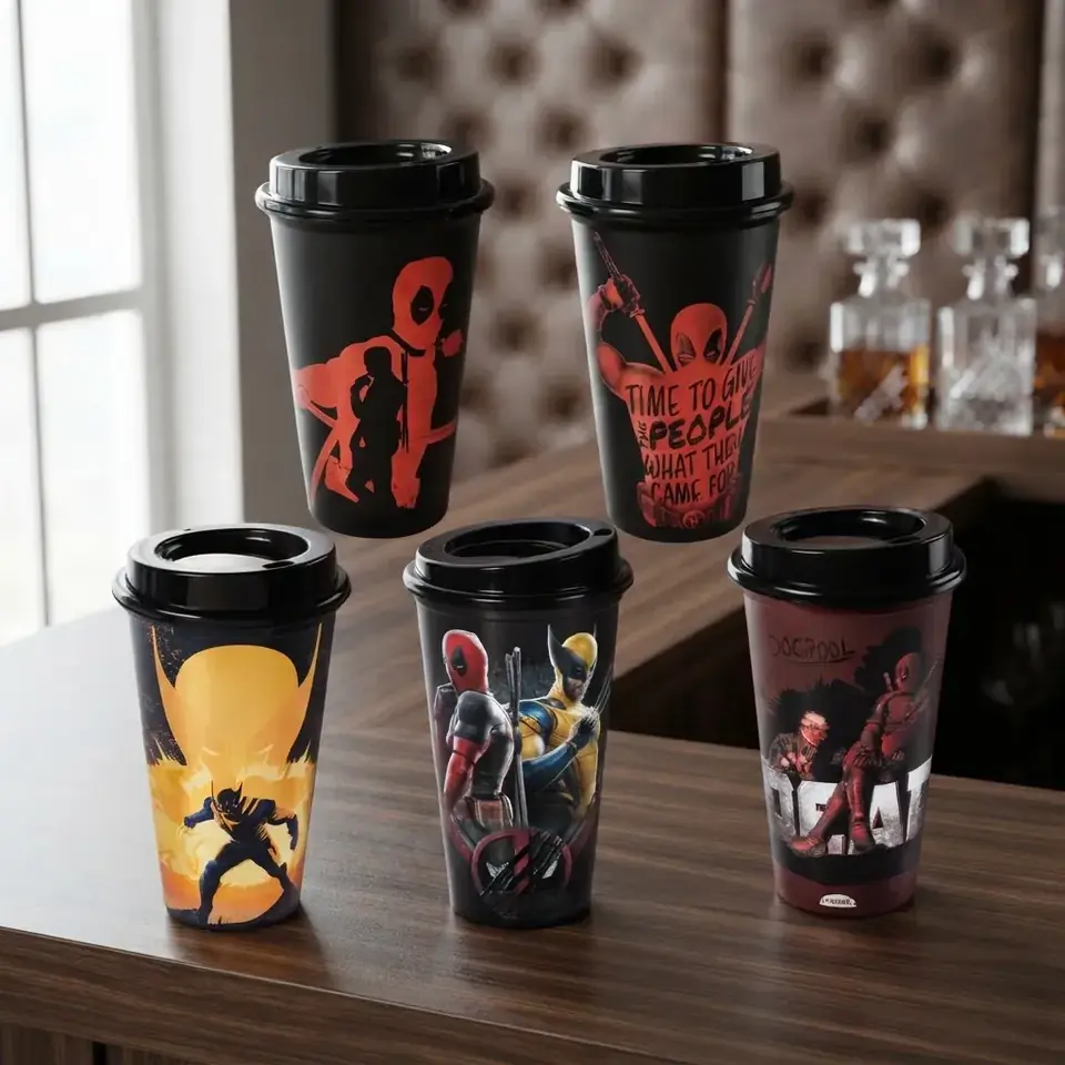 Taza Vaso Cafe Con Tapa Con Pico 500 Ml Deadpool Wolverine