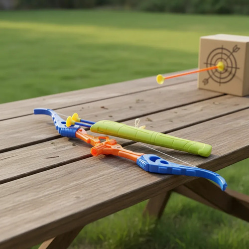 Kit De Arquería Para Niños Con 3 Flechas Con Ventosa
