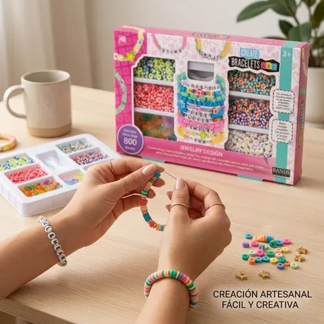 Juguete Pulseras Cuentas Con Letras Coloridas Joyeria Belleza 800 Pzas