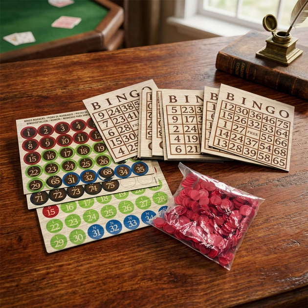 Bingo Clásico con Fichas y Tableros Black&Gold
