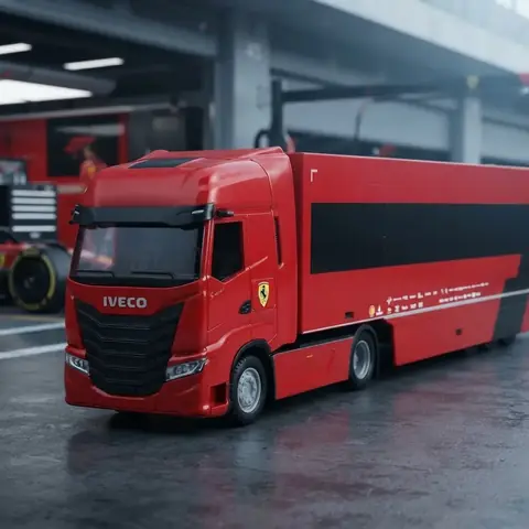 Juguete Bburago Auto Ferrari Fórmula 1 IVECO 1:43 Leclerc