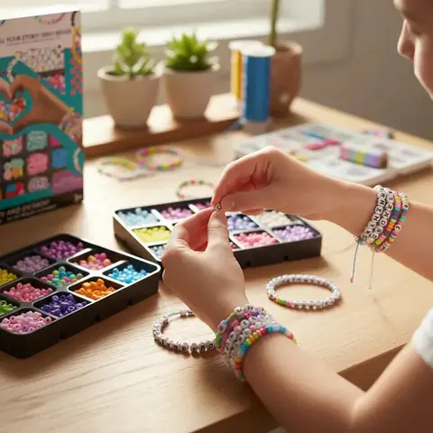 Juguete Set De Cuentas Coloridas Pulseras Con Letras Belleza 1200 Pzas