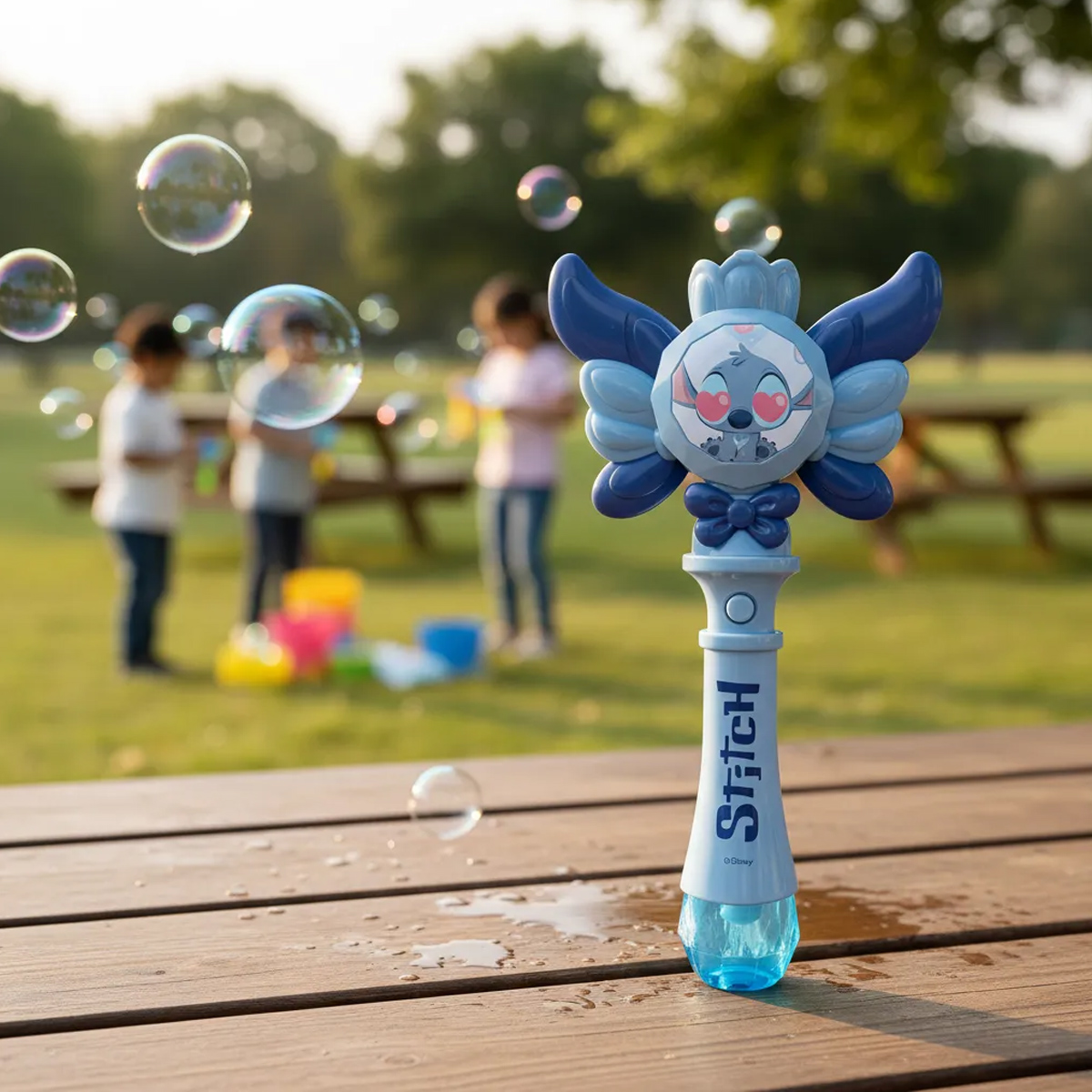 Burbujero Stitch Varita Mágica con Luz y Sonido