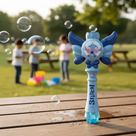 Burbujero Stitch Varita Mágica con Luz y Sonido