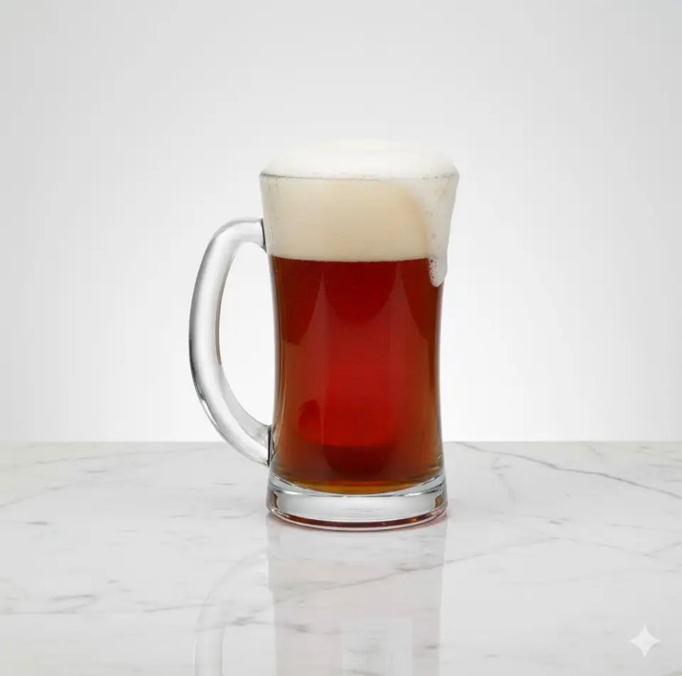 Vaso, jarra de vidrio para cerveza